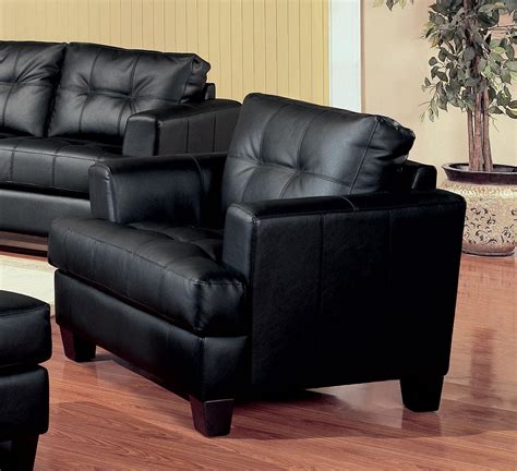 Get free shipping on all orders. Samuel Black Leather Living Room Set - 501681 from Coaster ...