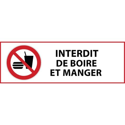 Panneau D Interdiction Interdiction De Boire Et Manger P022