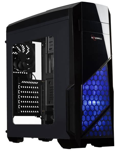 Buy ROSEWILL ATX Case Mid Tower Case With Blue LED Fan Gaming Case