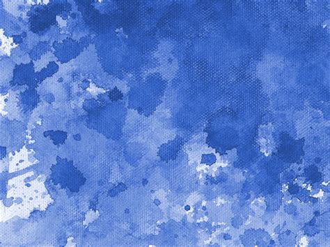 9 Blue Watercolor Splash On Canvas Background 