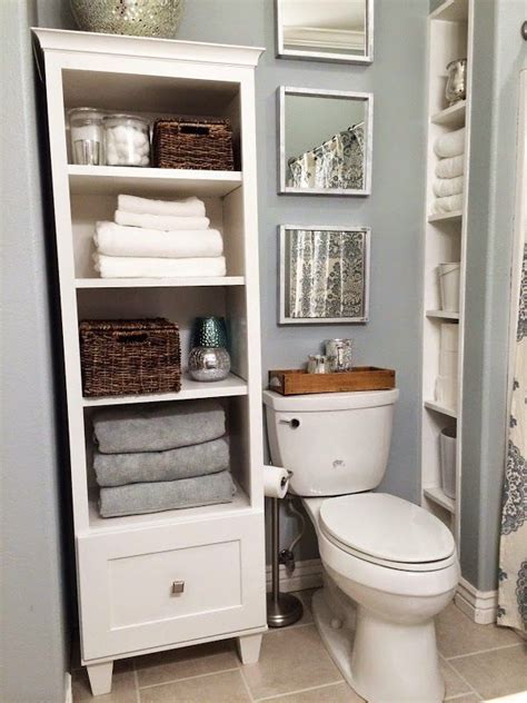 The small drawer of the cabinet helps arrange all small items that keep cluttering the bathroom. Guest Bathroom Makeover | Ana White | Small bathroom ...