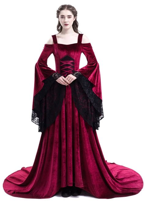 Red Off The Shoulder Renaissance Medieval Dress D2026 D Roseblooming