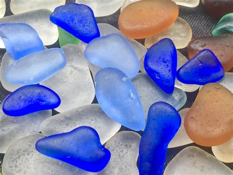 A Sea Glass Beach Glass Of Hawaii Beach 75 Cobalt Cornflower Blue For Drilling Bulk Sea Glass