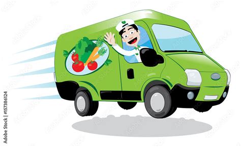 Vecteur Stock A Vector Cartoon Representing A Funny Green Fresh Food