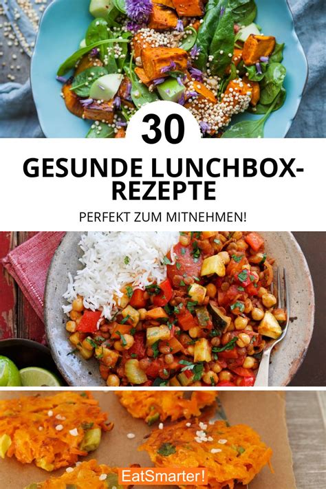Three Different Pictures With The Words 30 Gesinde Lunchbox Rezepte