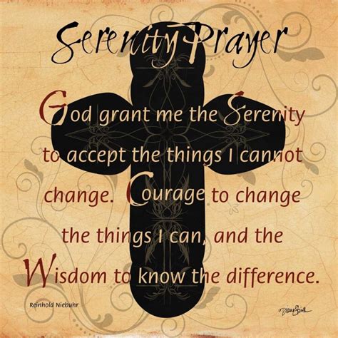 Serenity Prayer Cross Poster Print By Diane Stimson