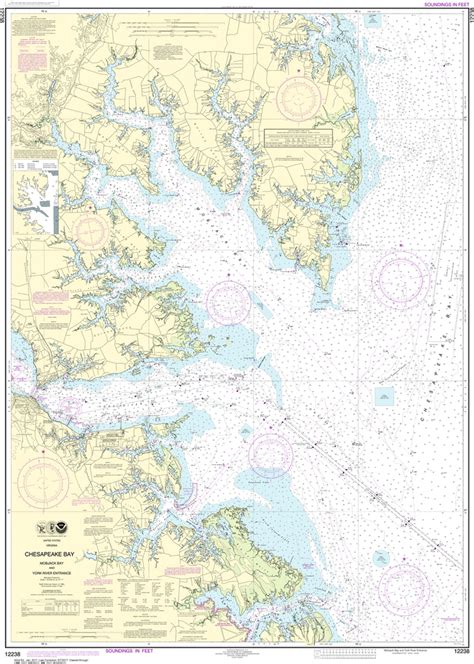 Noaa Chart 12238 Chesapeake Bay Mobjack Bay And York River Entrance