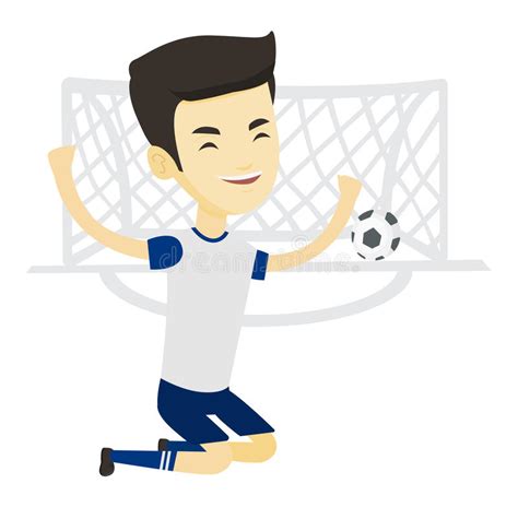 Soccer Player Celebrating Scoring Goal Stock Vector Illustration Of
