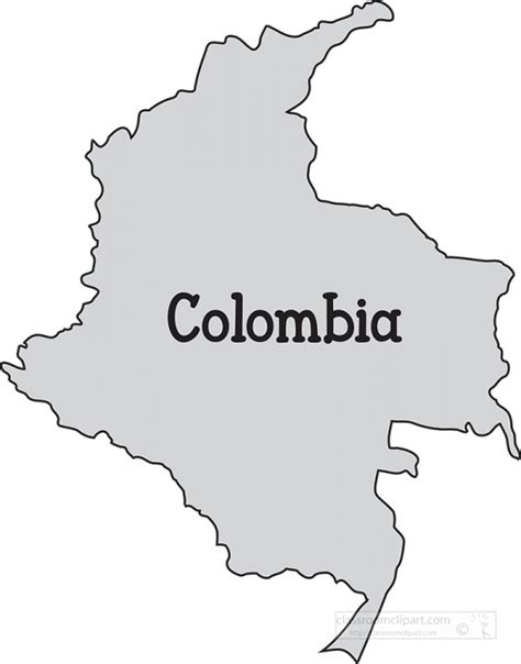 Maps Clipart Columbia Map Gray
