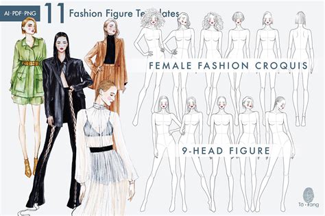 11 Female Fashion Figure Templates Croquis Templates For Fashion