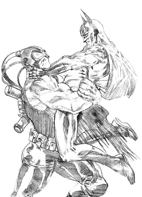 Sketch Bane Batman Fighting Coloring Pages Best Place To Color