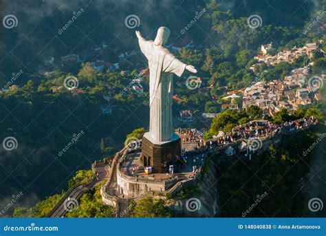 Christ The Redeemer Statue On The Top Of A Mountain Rio De Janeiro
