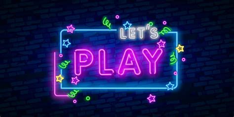 Premium Vector Lets Play Neon Sign
