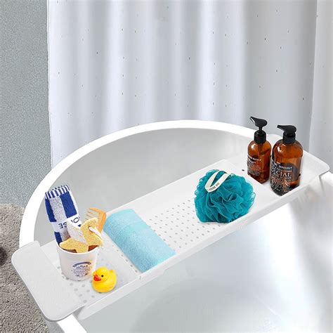 217 307 Inch Extendable Bathtub Tray Caddy Bath Tray Bath Tub Shelf