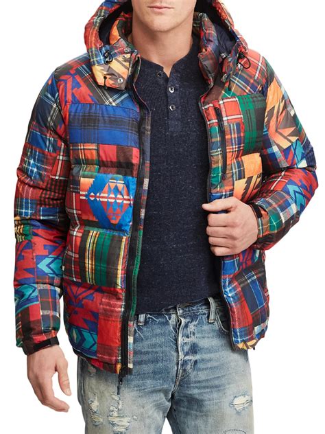 Lyst Polo Ralph Lauren Plaid Print Ripstop Hooded Puffer Jacket In