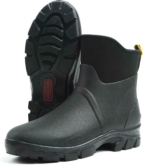 unicare men s rain boots waterproof neoprene insulated hunting muck rubber boots work winter
