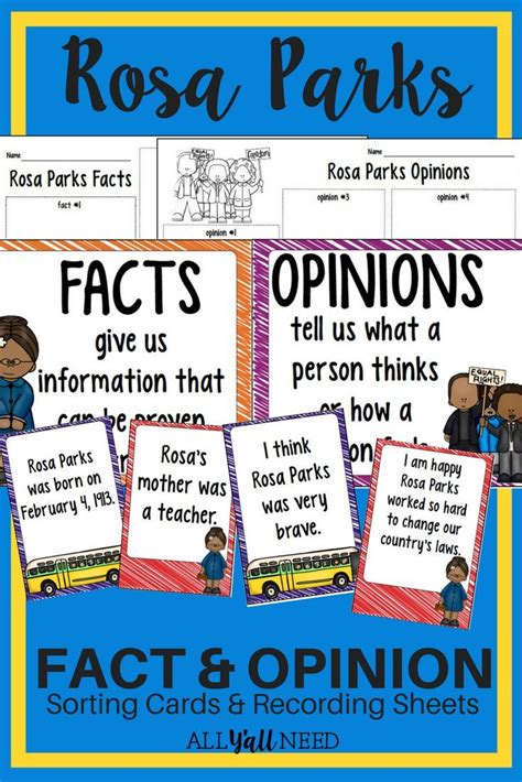 Help Students Learn Facts And Opinions About Rosa Parks Includes