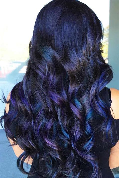 20 Blue Hair Streaks In Black Hair Fashion Style