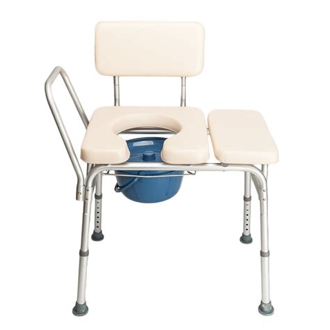 Ubesgoo Bedside Commode Bath Shower Chair Elderly Toilet Chair Commode White