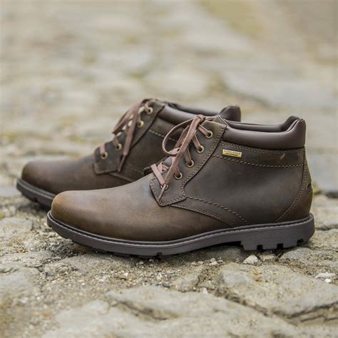 Men S Brown Waterproof Leather Comfort Ankle Boot Rugged Comfort Novica