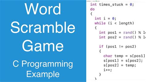 Word Scramble Game C Programming Example Youtube