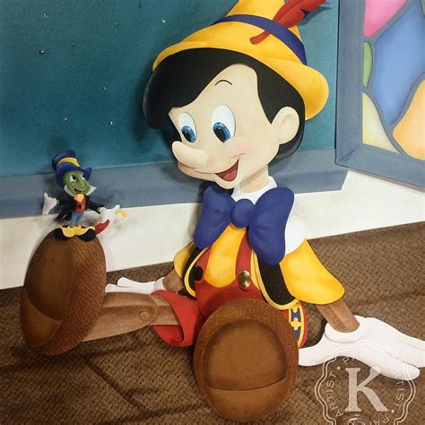 Pinocchio And Jiminy Cricket Disney Paper Sculpture By Karin Arruda