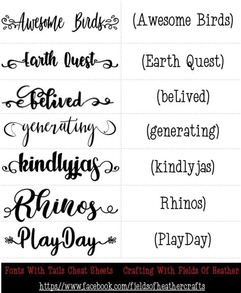 Fonts With Tails Glyphs Cheat Sheet Samantha Font Fancy Fonts