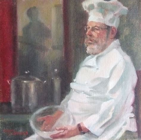The Chef Oil On Canvas Painted From Life Private Collection Oil On