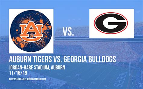 Auburn Tigers Vs Georgia Bulldogs Tickets 16th November Jordan