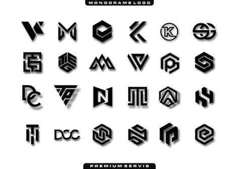 Premium Vector Set Of Creative Monogram Letter Abstract Logo Design
