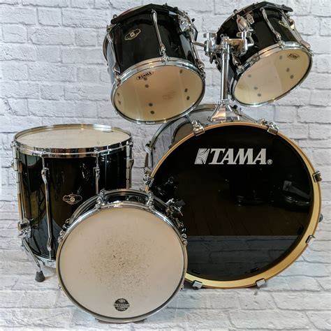 Tama Superstar 5 Piece Black Maple Drum Kit 22 16 13 12 14