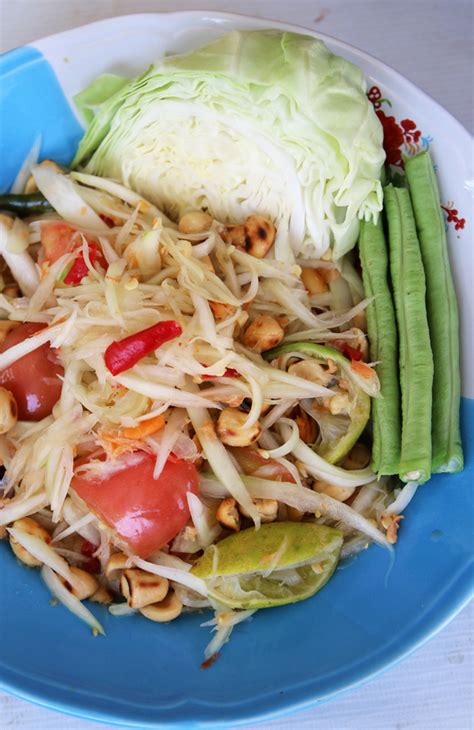 Thai Green Papaya Salad Recipe Thai Street Food Style
