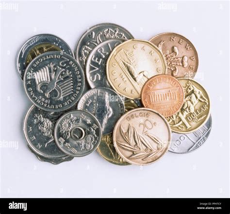 Selection Of Coins Of Different Currencies Stock Photo Alamy