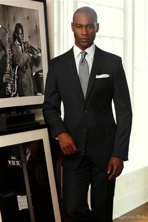 Cheap Black Mens Suit For Wedding Party 2017 Two Piece Notched Lapel