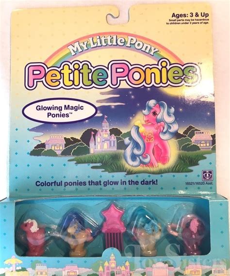 Vintage My Little Pony Petite Glowing Magic Ponies Set 3 Gloworm Toy