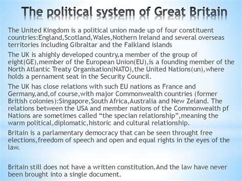 The Political System Of Great Britain Online Presentation