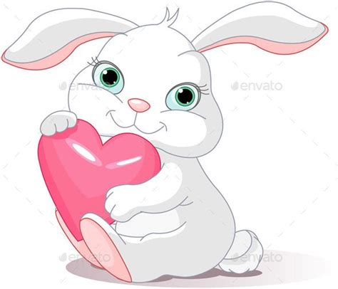 Rabbit Holds Love Heart Bunny Images Cartoon Clip Art Rabbit Silhouette