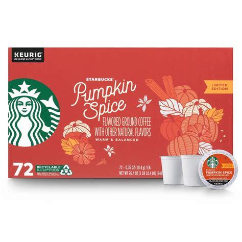 Starbucks Coffee K Cups Pumpkin Spice 72 Count