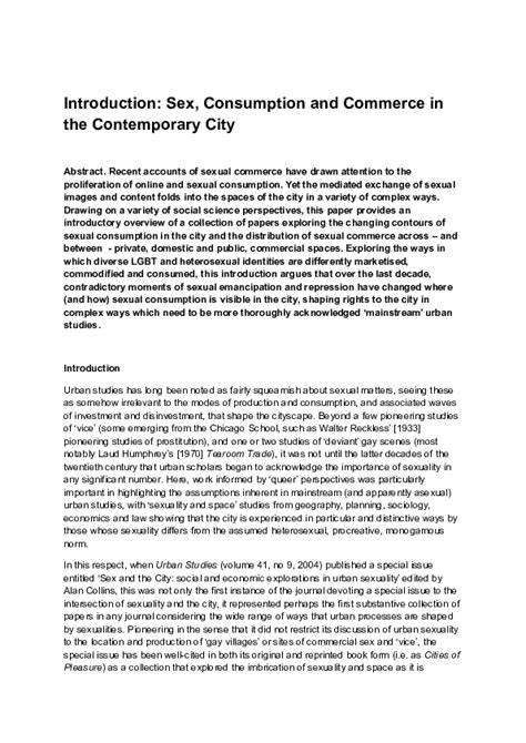doc introduction sex consumption and commerce in the contemporary city phil hubbard