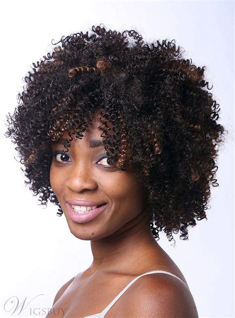 Human hair full lace wigs. COSCOSS® African American Medium Curly Capless Synthetic ...