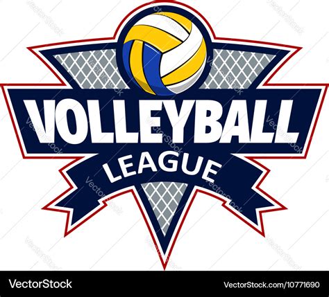 Volleyball Logo For The Team And The Cup Vector Image
