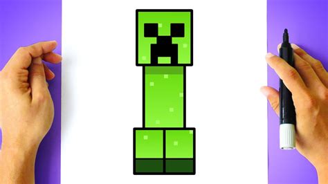 How To Draw A Creeper Minecraft Easy Youtube