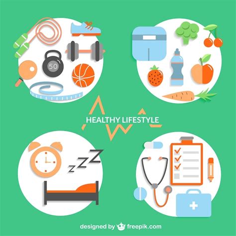 Free Vector Healthy Lifestyle Design Elements