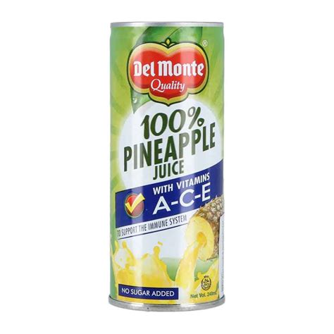 Del Monte 100 Pineapple Juice With Ace 202 240ml All Day Supermarket