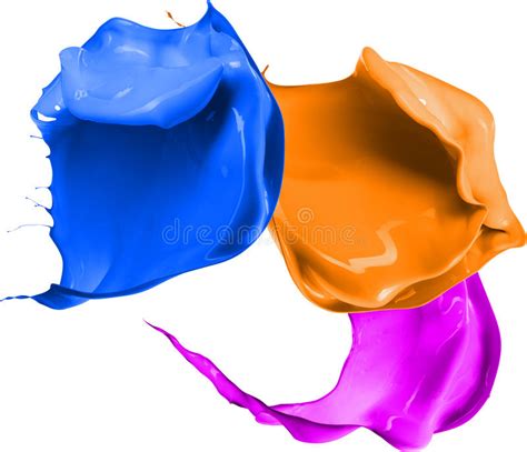 Colored Paint Splashes Isolated On White Background Stock Image Image