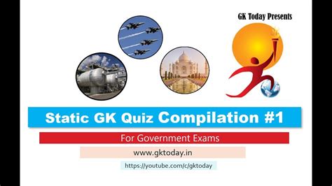 Compilation Gk Todays Static Gk Quiz 1 20 Youtube