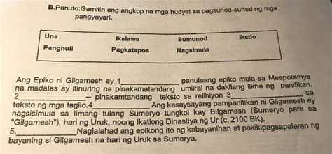 B Panuto Gamitin Ang Angkop Na Mga Hudyat Sa Pagsunod Sunod Ng Mga