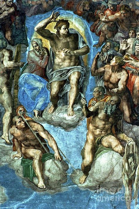 Christ Detail From The Last Judgement In The Sistine Chapel Painting By