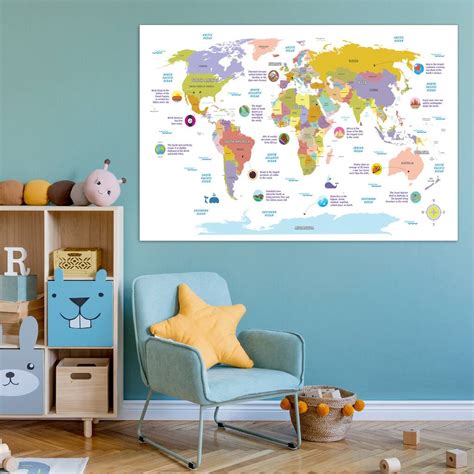 World Map Poster For Kids