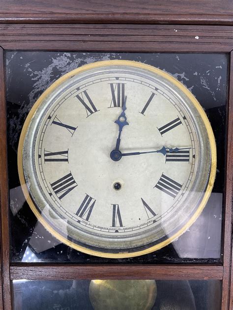 Lot Antique Sessions Clock Co Regulator Wall Clock
